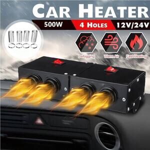 12V~24V 500W Portable Electric RV Truck Heater Heating Fan Defogger Defroster